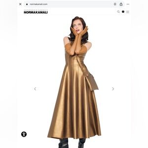 Norma Kamali Shimmering Gold GRACE dress. Size XXS NWT’S. W/POUCH